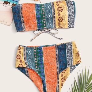 SHEIN High Waisted Bandeau Bikini